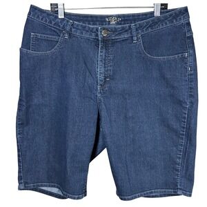 Riders by Lee Women Dark Wash Denim Jean Shorts Size 20 W Capri Length
